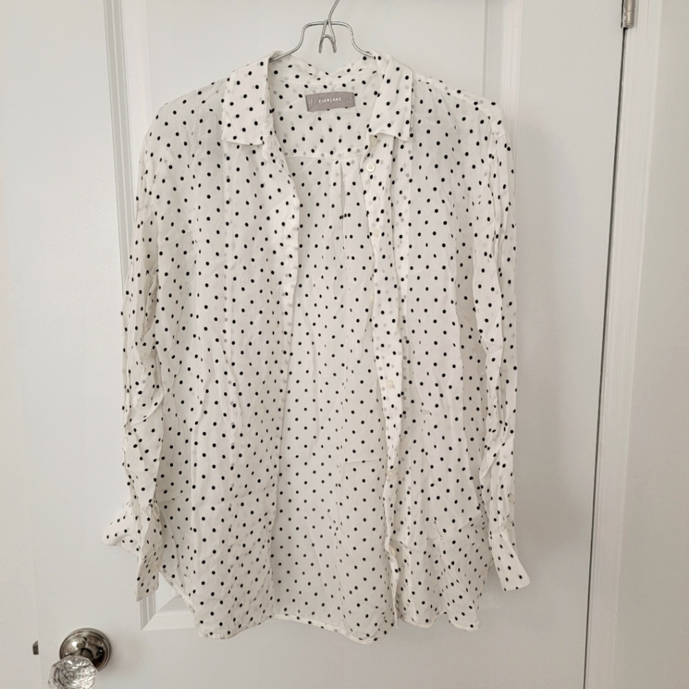 Everlane Polka Dot Button Down Blouse Size 2